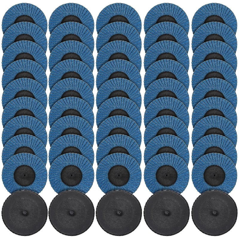 CraftyDream 50 Pcs 3 Inch Flap Discs 60 Grit T27 Flap Sanding Disc High Density Zirconia Grinding Wheels Roll Lock Sanding Disc for Metal Wood Stainless Steel Finishing and Angle Grinder Rust Removal - Image 1
